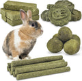 25Pcs Bunny Chew Toys, 100% Natural Timothy Hay Biscuit&Treats Sticks, Chew Toy for Teeth for Rabbit Chinchilla