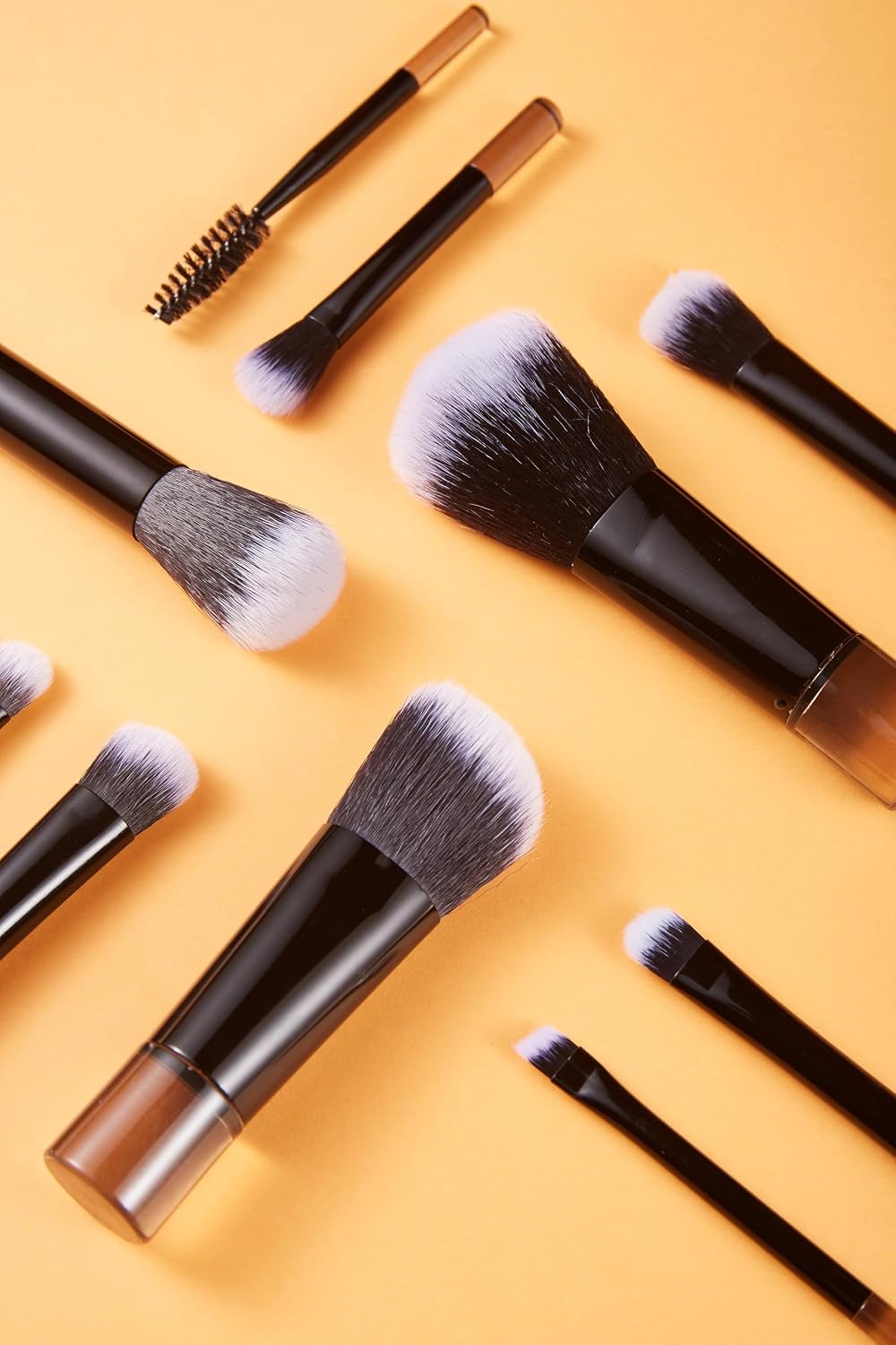 Portable ON THE GO Makeup Brush Set, COSHINE 10pcs Easy-taken Mini Full Complete Function Cosmetic Brushes Kit with