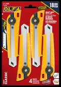 18mm Heavy-Duty Ratchet Lock Utility Knife 4-Pk (L-1/CP4) Snap Blade