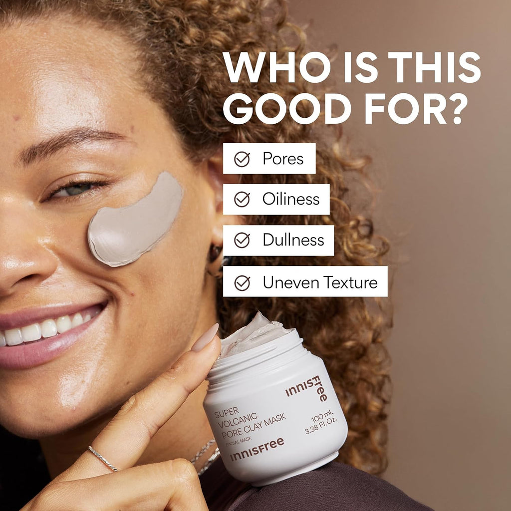 Super Volcanic Clay Mask, Pore Cleansing & Oil Control Face Mask for Oily Skin with AHA, Korean Wash-Off Clay Mask
