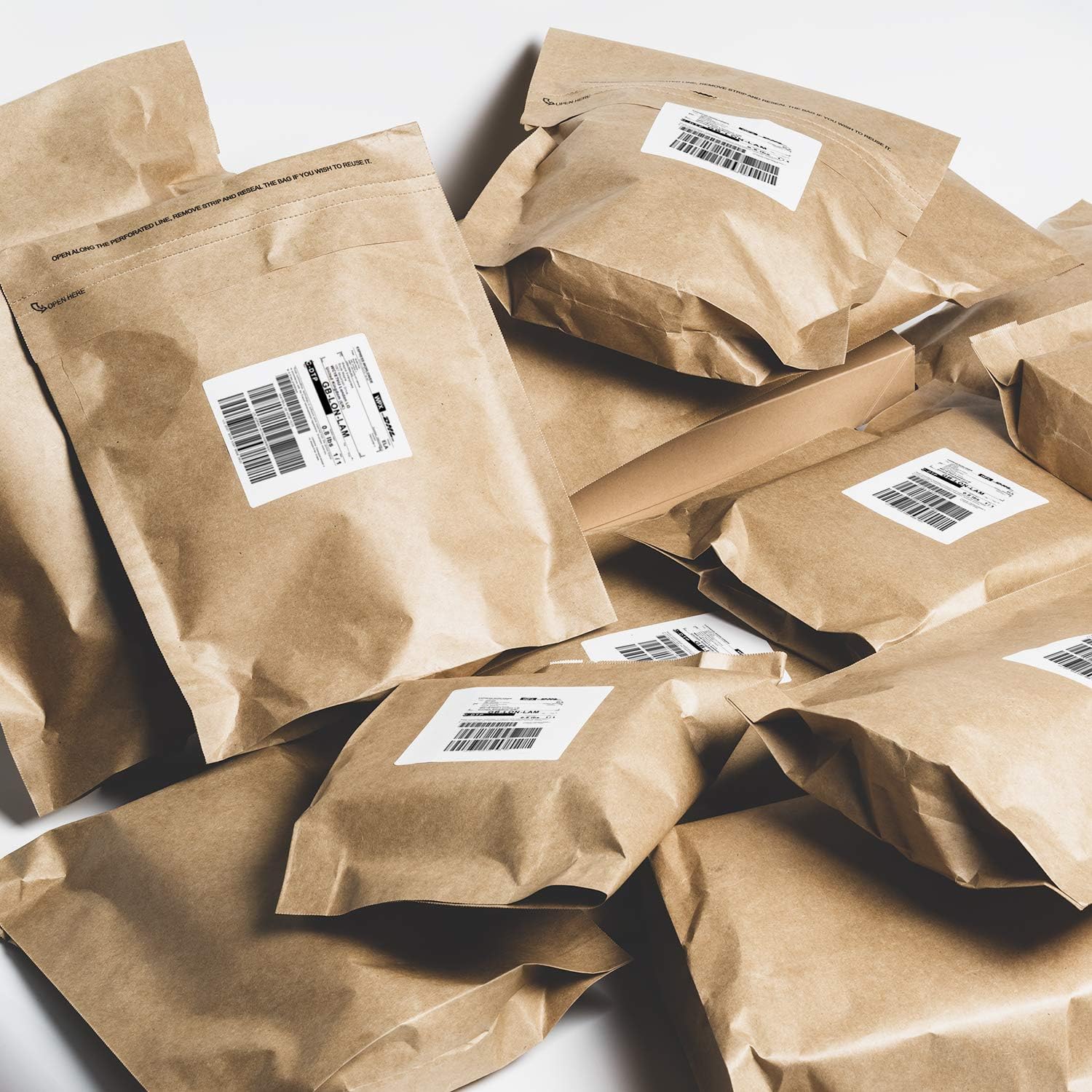 Kraft Paper Poly Envelopes Mailer, Self Seal Shipping Bags, 100% Recyclable, Reusable Packaging Great Idea for