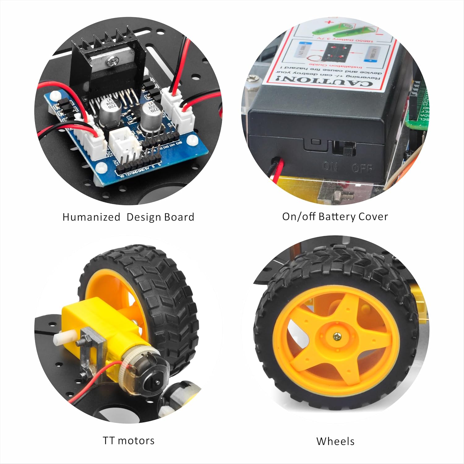 FlexiRover Building Kit for Arduino – Customizable Robot Car Chassis with 4 TT Motors and Wheels, Ideal for Robotics