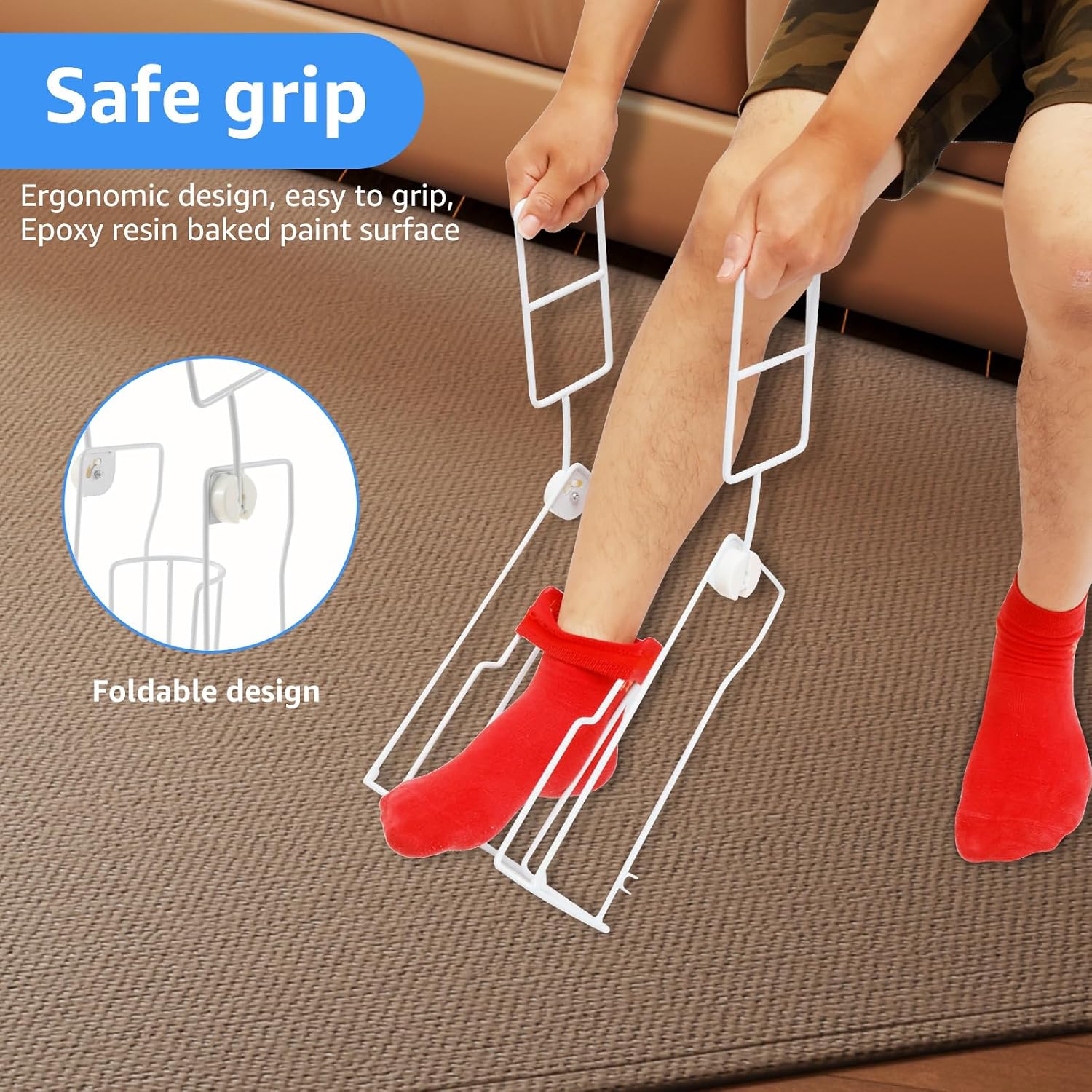 Stocking Donner Adaptive Dressing Aid with Foldable Handles, Compression Stocking Donner, Compression Stocking Aid
