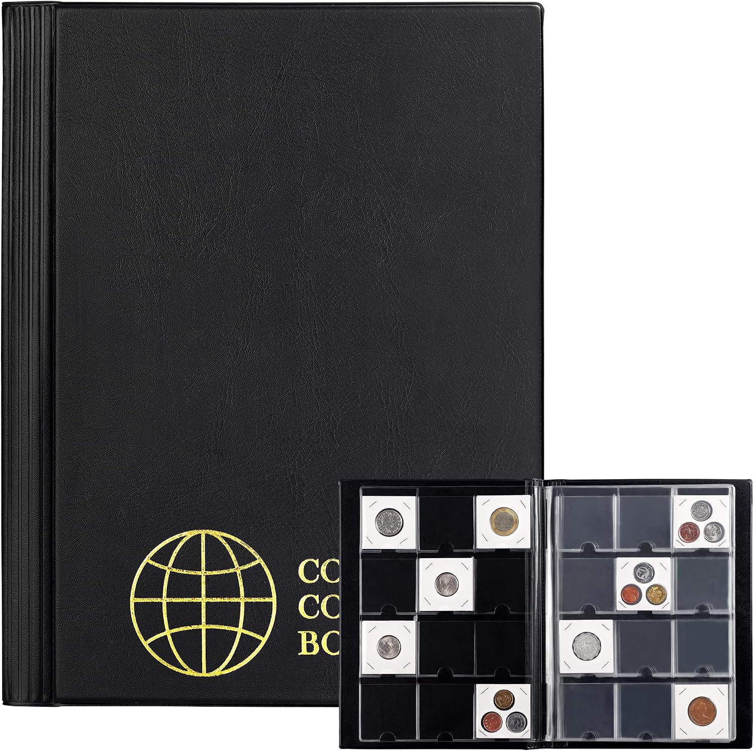 Coin Flip Holder Albums - 120 Pockets 2x2 inches | Uncle Paul Collection Storage Book Holder Supplies for Pounds