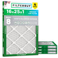 16x25x1 Air Filter MERV 8 Dust & Allergy Defense (4-Pack)
