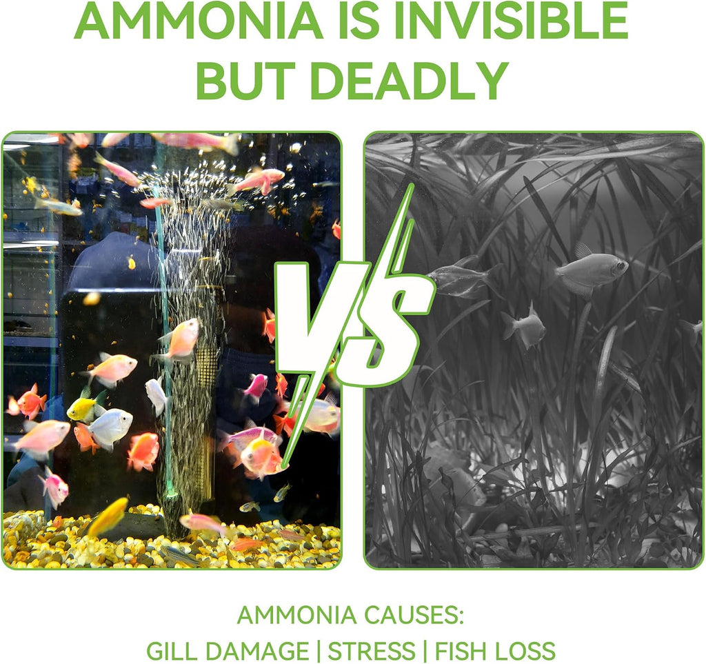 75-Count Ammonia Test Strips for Fish Tank | Freshwater & Saltwater,Ammonia Aquarium test kit for Ponds, Betta