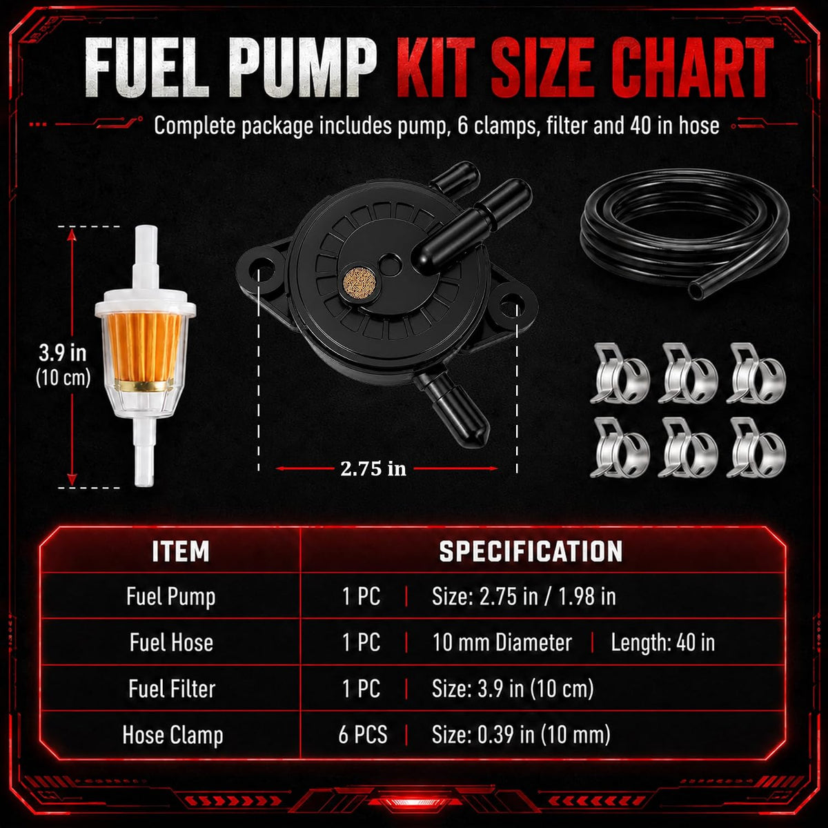 808656 808492 Fuel Pump for Briggs Stratton and Kohler 17-25HP Lawn Mower
