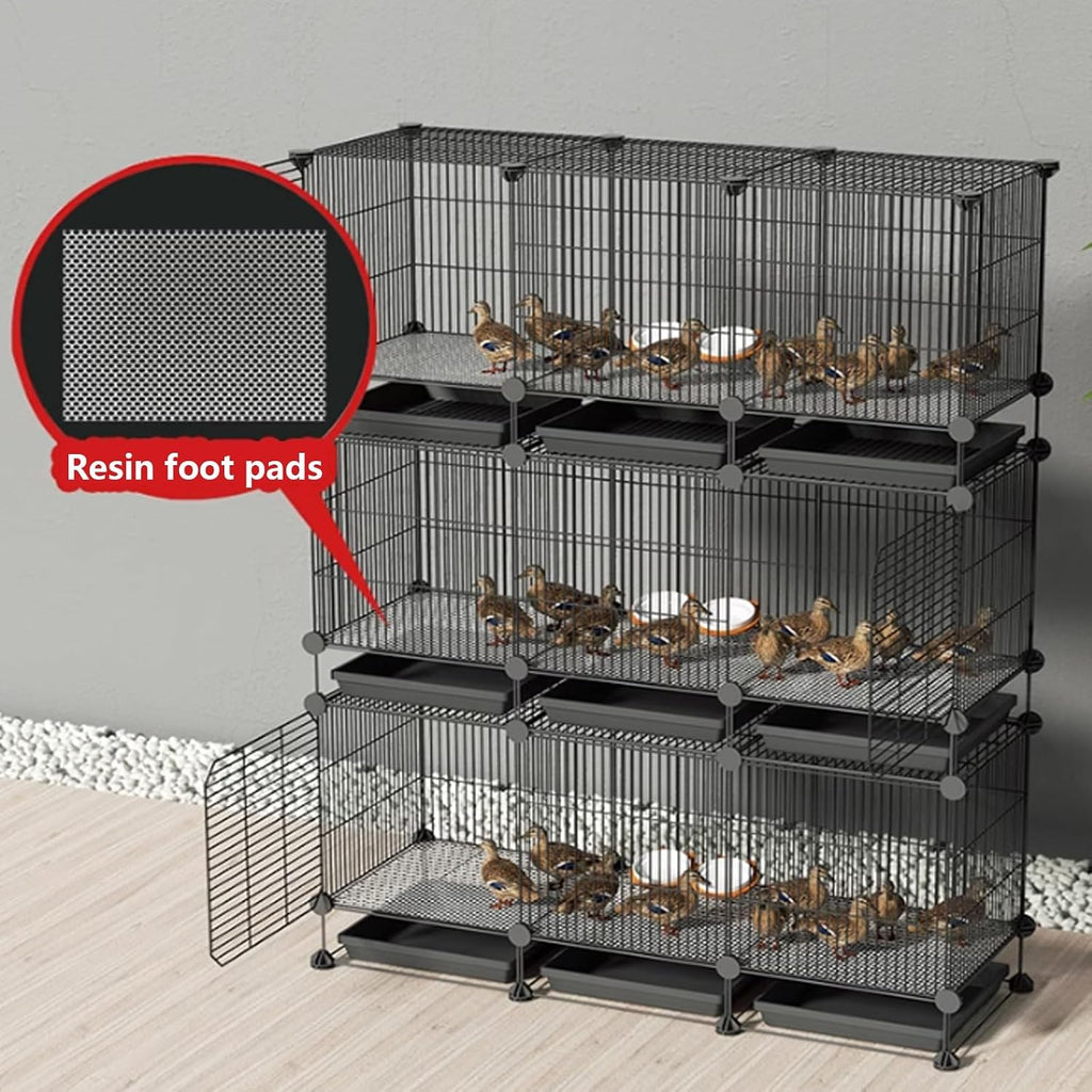 Metal Chicken Coops Removable Chicken Cage Encrypted Gap 1.3cm Small Animals House Duck Cat Playpen Rabbit Hutch for