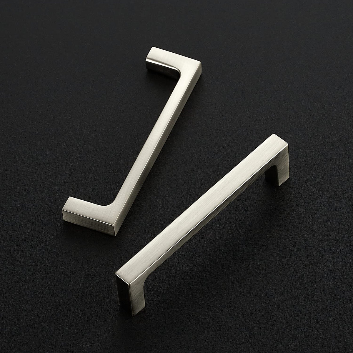 Brushed Nickel Cabinet Handles Square Pulls, 3-3/4 Inch, 25 Pack