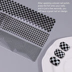1 Box Nail Foil Transfer Stickers Decals, Print Black White Plaid Nail Art Sticker, DIY Nail Art Design Tool Stickers
