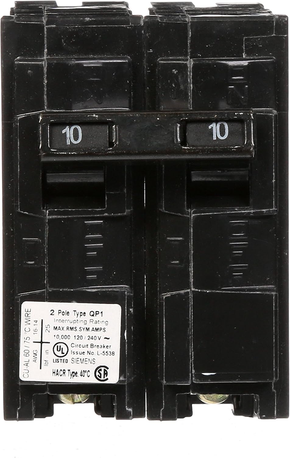 Q210 10-Amp Double Pole Type QP Circuit Breaker