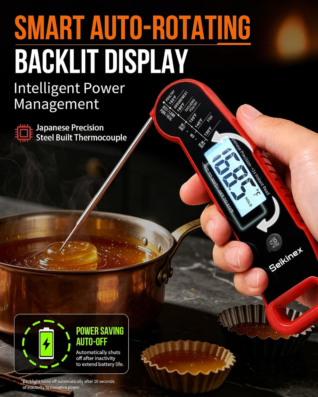 Professional Digital Meat Thermometer, <1S Instant Read, Japanese Precision