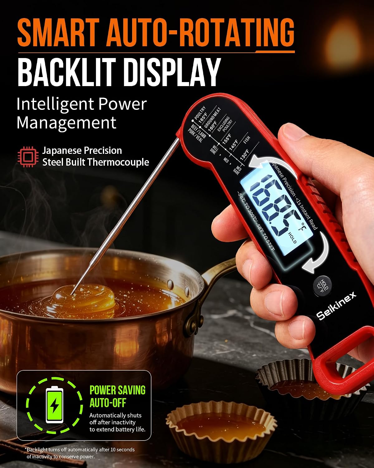 Professional Digital Meat Thermometer, <1S Instant Read, Japanese Precision