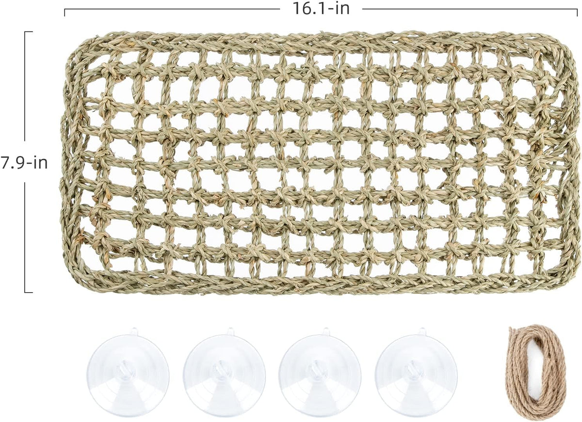 Bearded Dragon Seagrass Hammock: Rectangle 16"x 8" & Suction Cups
