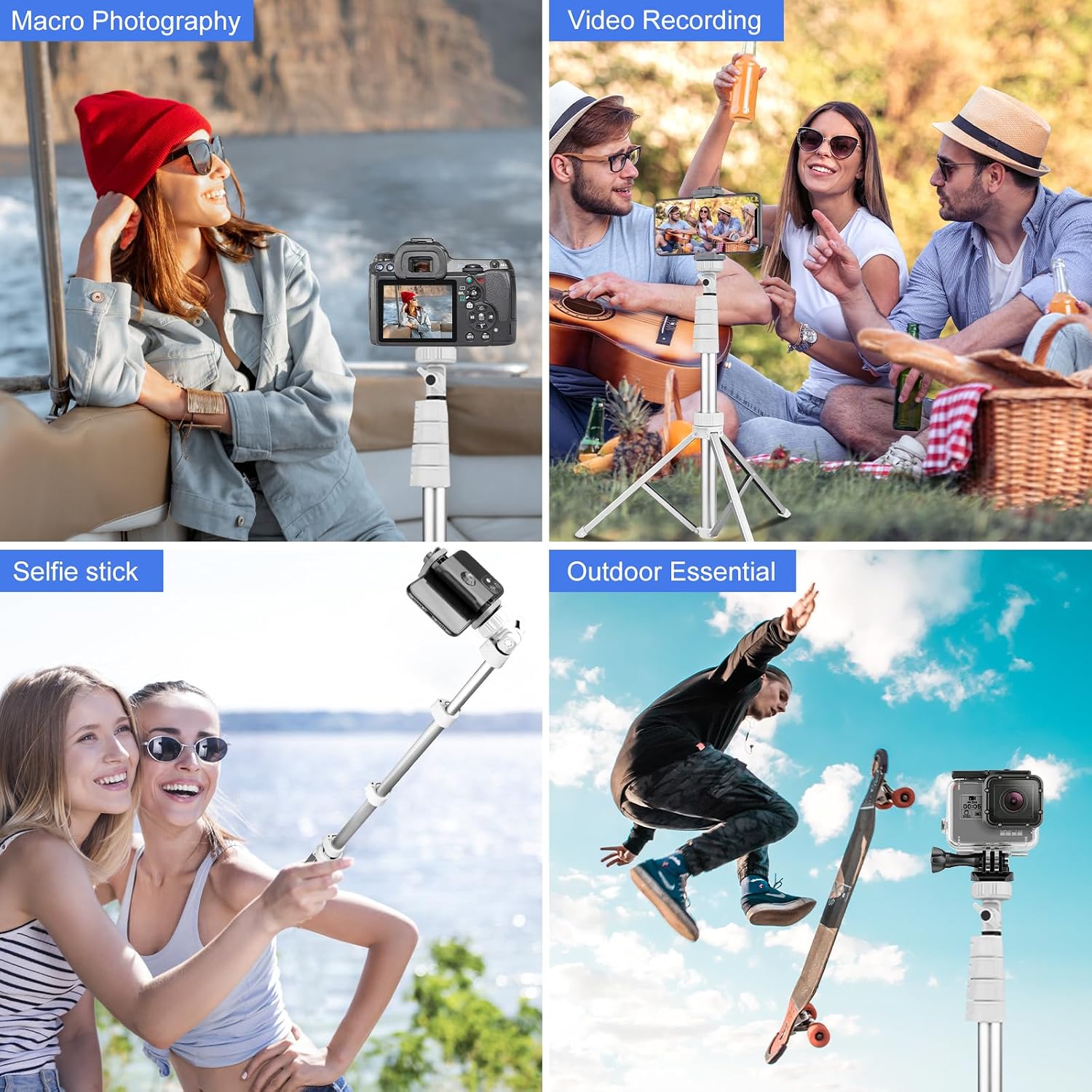 67" Phone Tripod & Selfie Stick, Extendable iPhone Tripod Stand with Wireless Remote and Phone Holder, Compatible