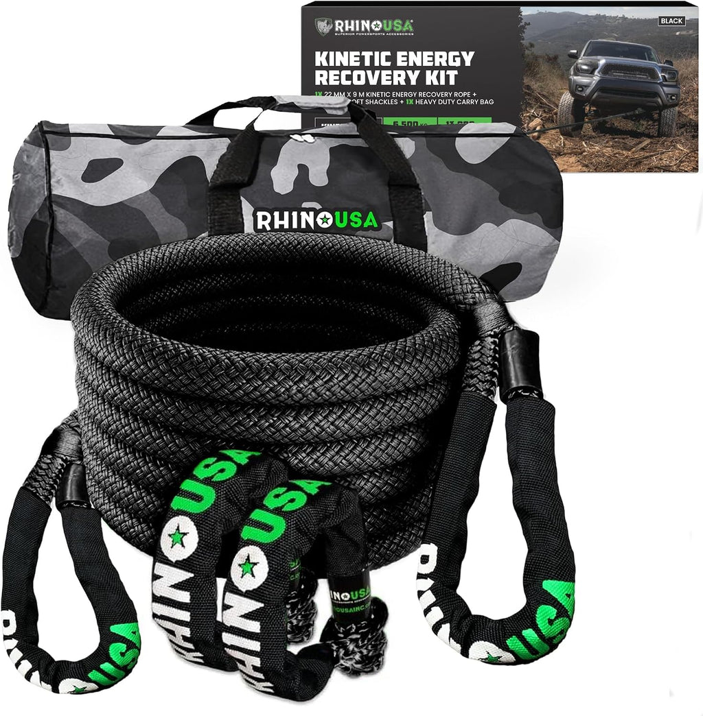 Kinetic Rope Recovery Kit, 7/8in x 30ft w/Soft Shackles