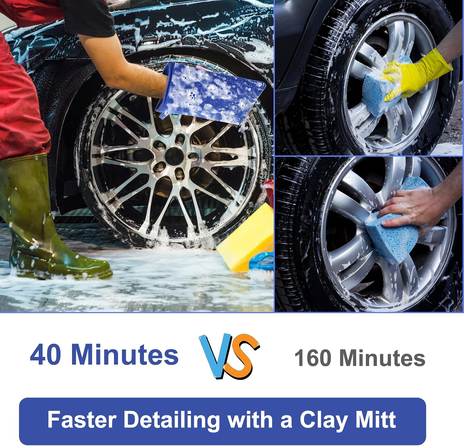 Clay Mitt 2 Pack, Clay Bar Mitt for Car Detailing Glove | Clay Bar Infused Mitt for Auto Detailing Clay Bar
