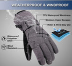 Women's Waterproof Touchscreen Ski Gloves