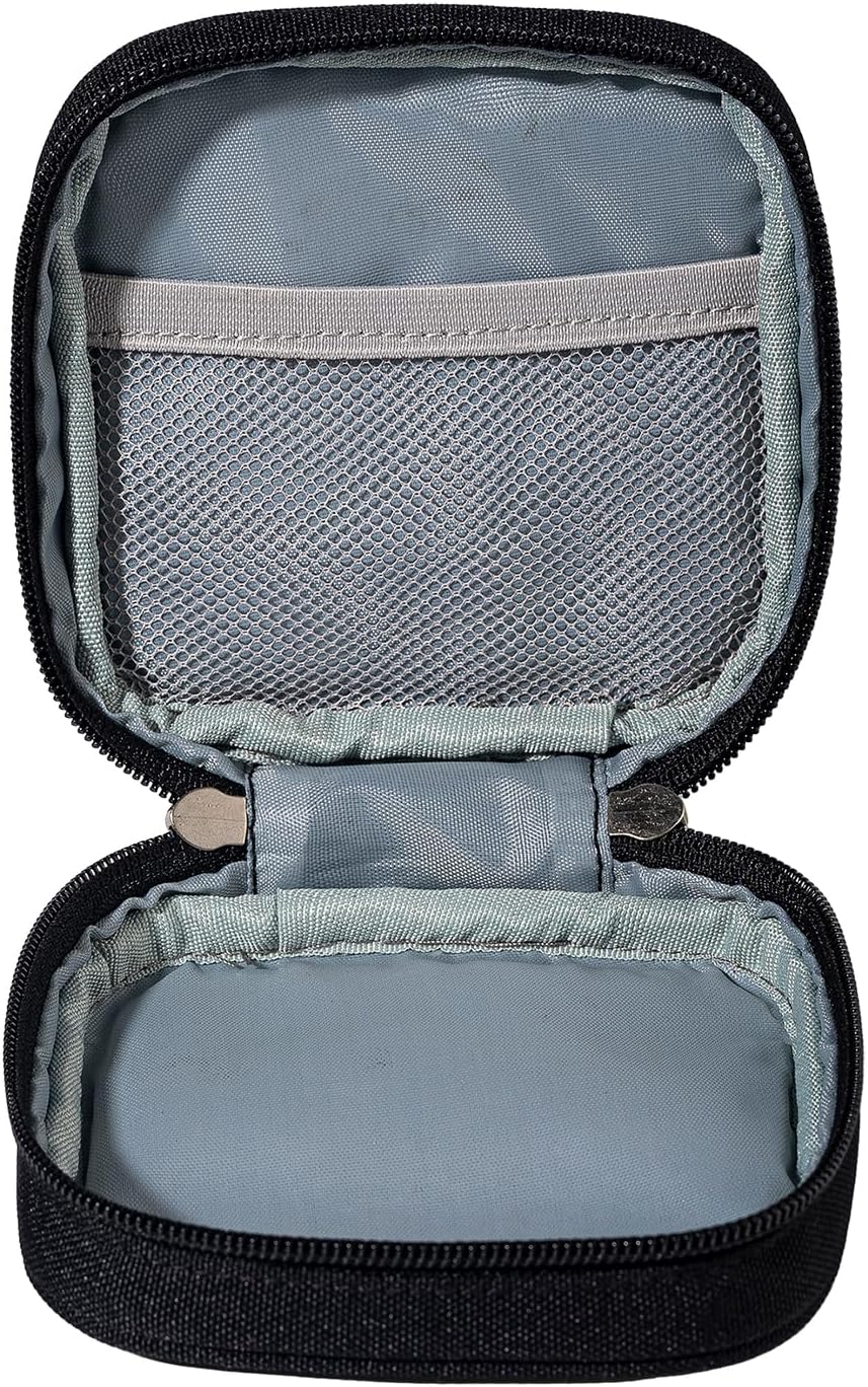 Small Tech Pouch Travel Organizer Bag for Charger,Cables,Power Bank Black | 4 inch mini carry storage case for