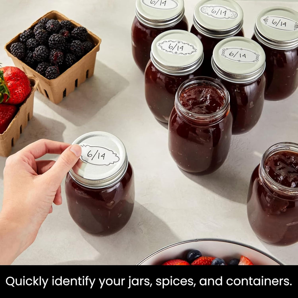 Dissolvable Food Labels - 300 Pack, White Rectangular, 1.1 x 2.25 in - Canning Jar Labels & Pantry & Freezer