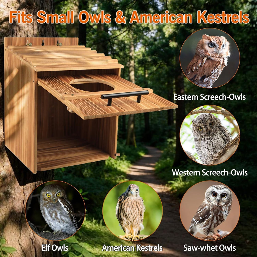 Large Owl Houses for Outdoors, 17" x 12.5" x 12.5" Barn Owl Box