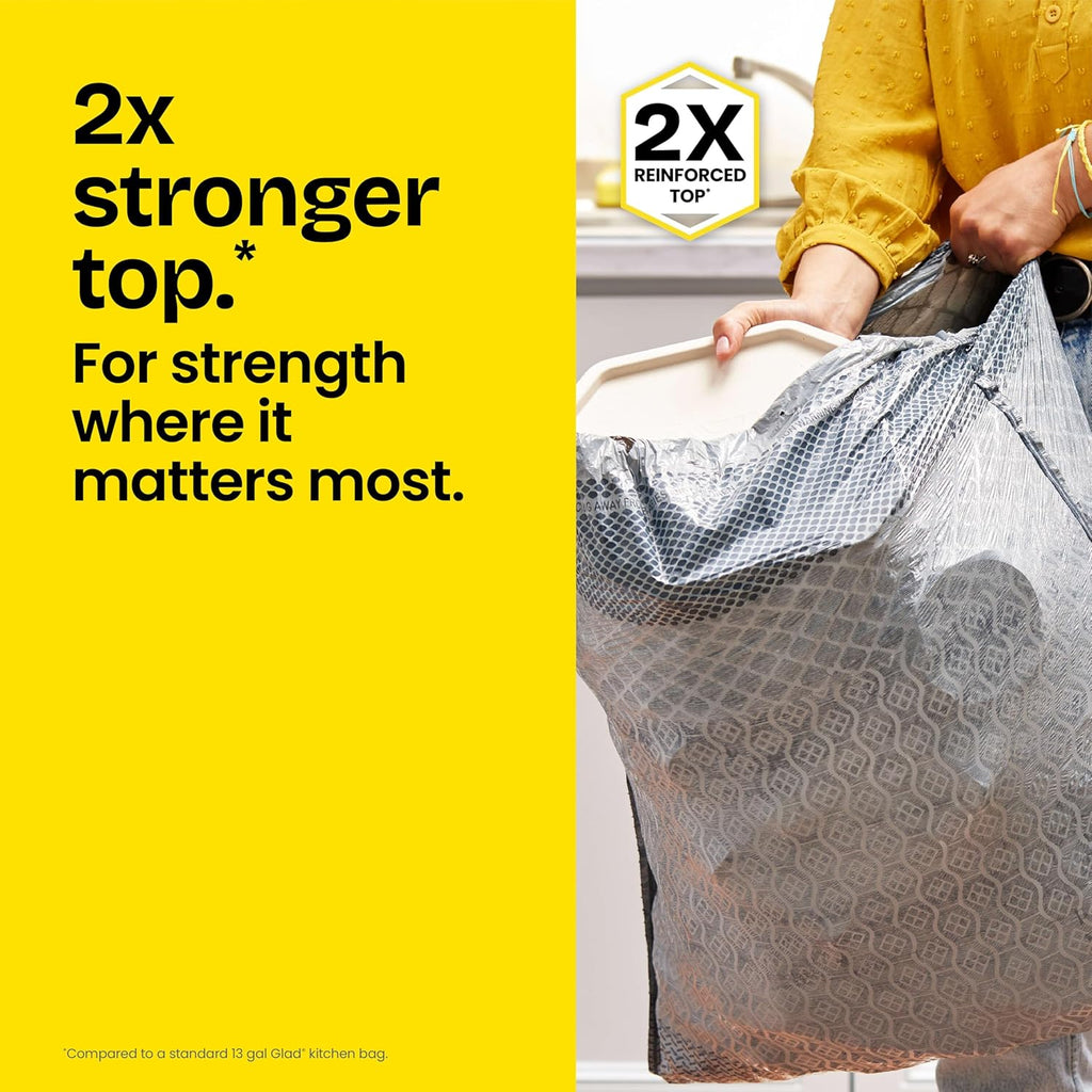 ForceFlex MaxStrength XL Kitchen Trash Bags, 20 Gal, Fresh Clean, 80 Ct (Package May Vary)