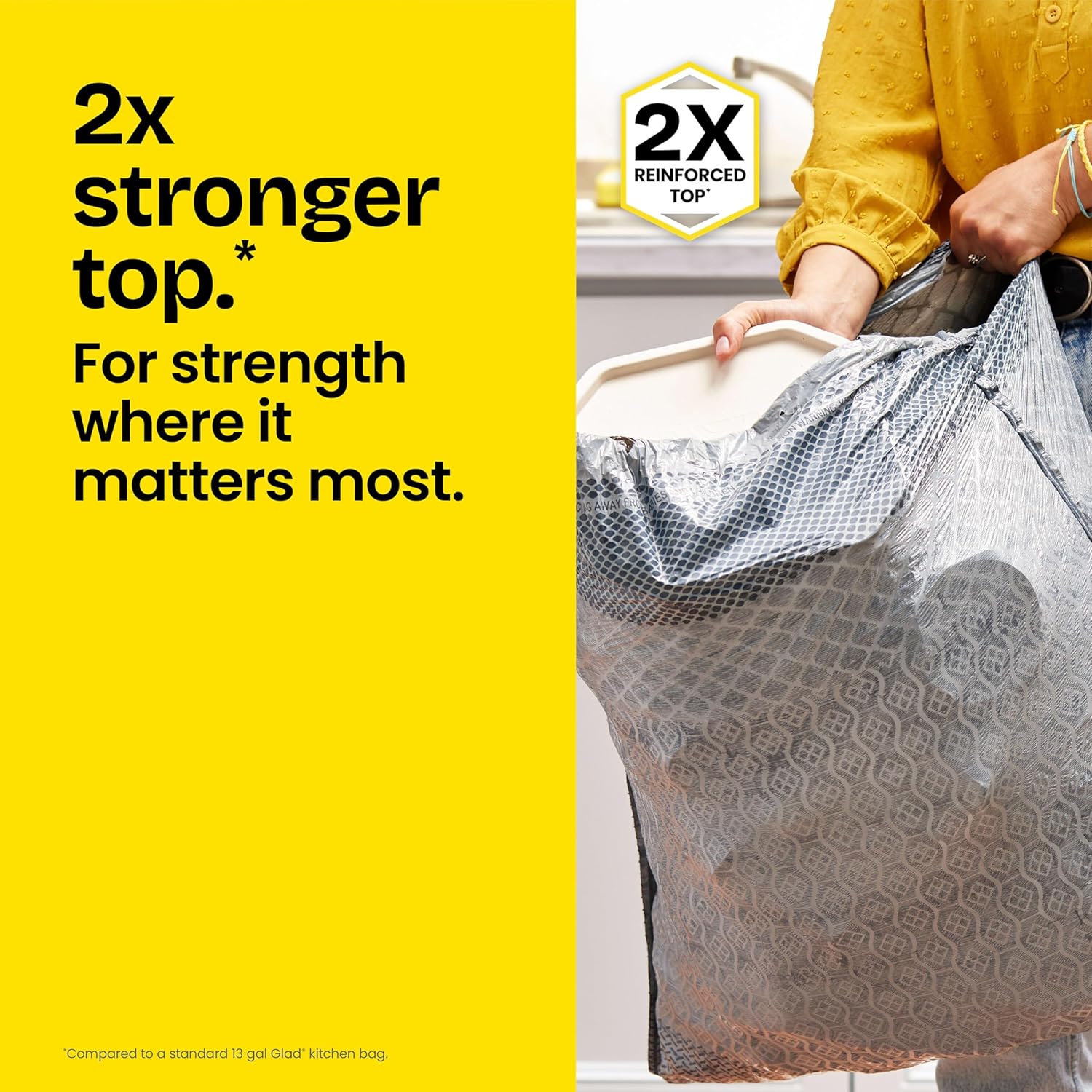ForceFlex MaxStrength XL Kitchen Trash Bags, 20 Gal, Fresh Clean, 80 Ct (Package May Vary)