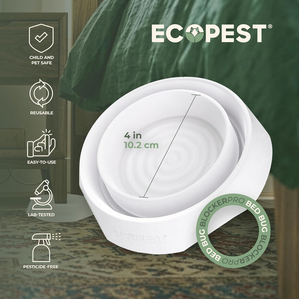 Bed Bug Interceptors – 8 Pack | Bed Bug Blocker (Pro) Interceptor Traps (White) | Insect Trap, Monitor, and Detector