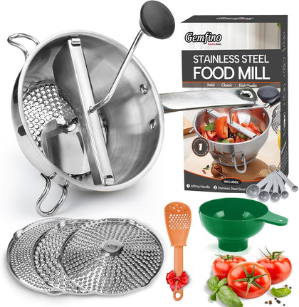 Stainless Steel Food Mills With 3 Milling Discs,Ergonomic design Of Rotary Food Mills For Tomato