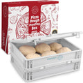 2-Pack Pizza Dough Proofing Box with Lid - Dough Tray & Proofing Container for Pizza, Bread, Sourdough - Stackable