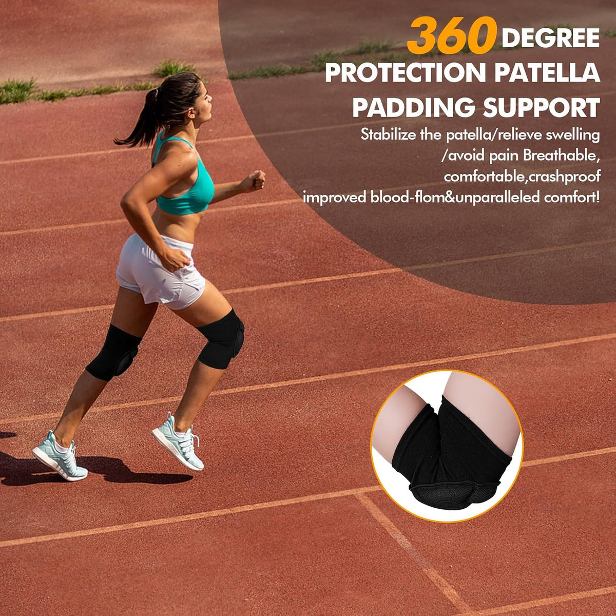 Protective Knee Pads, Thick Sponge Anti-slip,Women's/Men's Knee Pads for Volleyball, Rock Climbing, Cycling, Dancing