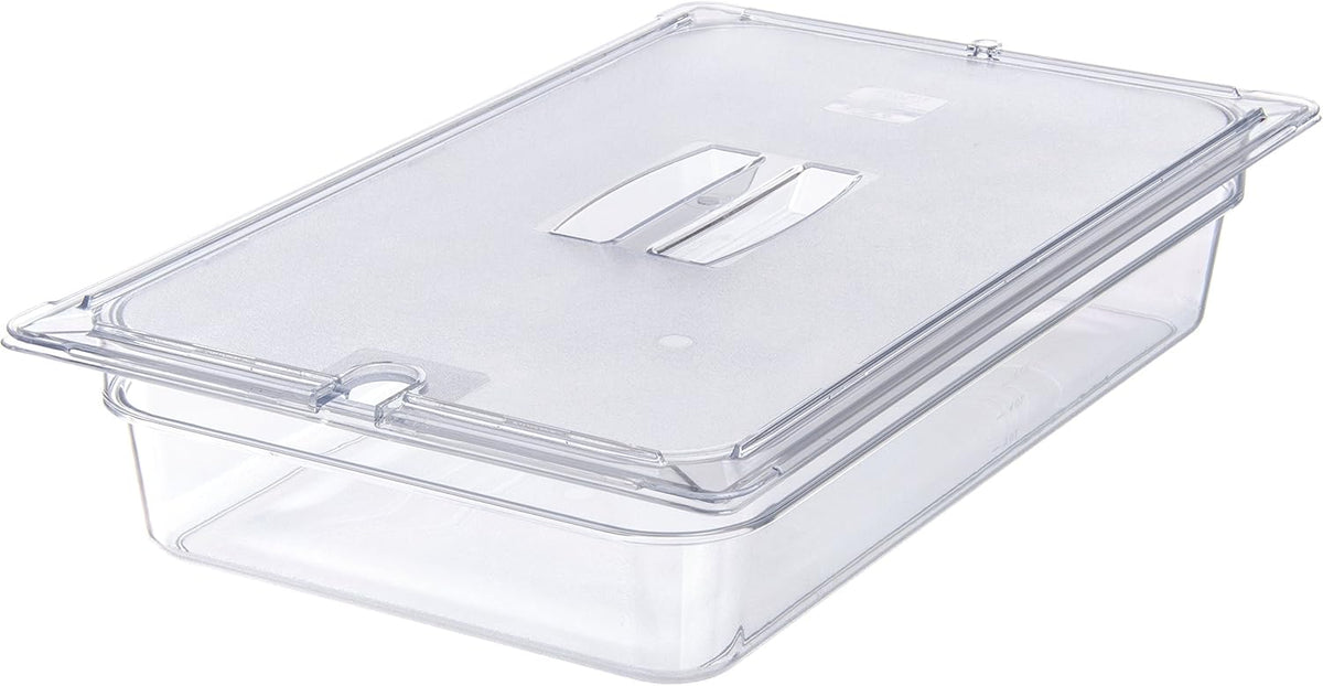 Storplus Full-Size Plastic Food Pan Lid with Notched Handle for Catering, Buffets, and Restaurants, Polycarbonate