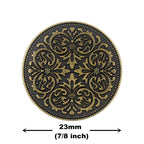 12 Pieces Mandala Metal Shank Buttons. 23mm. (Antique Brass)