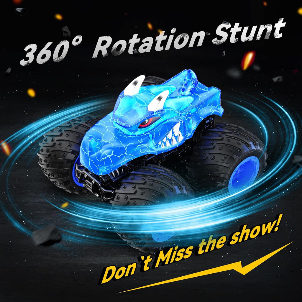 Remote Control Car, 2.4GHz Monster Trucks Toys with Light Spray, Birthday Gift for Kids 3 4 5 6 7 8, All Terrain RC