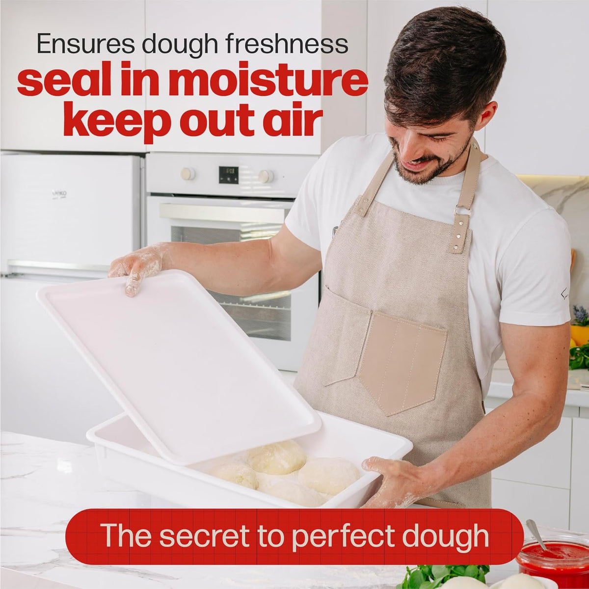 Pizza Dough Proofing Box - Pack of 2 Stackable BPA-Free Trays with Covers - Perfect as a Bread Proofing Box and Dough