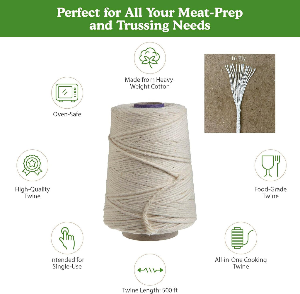 Butchers Cooking Twine, Heavy Duty Cotton 500 Ft 1 Pack