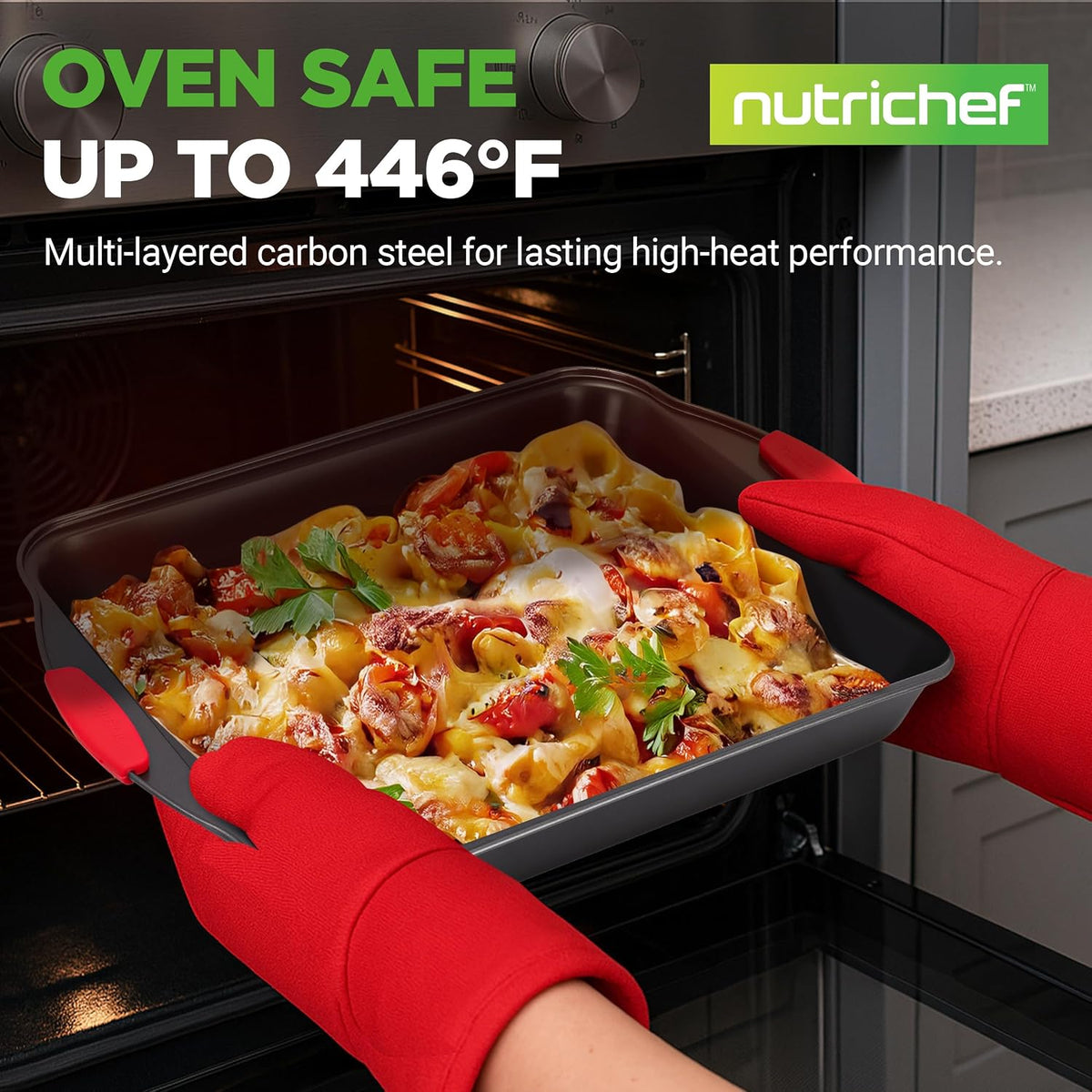 Baking Pans Set - 6 Piece Bakeware with Nonstick Carbon Steel for Easy Release and Cleanup, Durable and Versatile