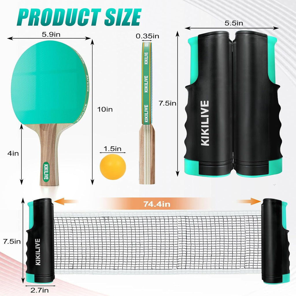 Ping Pong Paddle Set, 2-Sided Different Rubbers, Table Tennis Set | Smooth for Spin. Pimpled for Speed. Net Fits