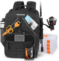 KarryAll Fishing Backpack with Rod Holder 4 Tackle Boxes, 40/26L | Tackle Bag Storage Fishing Gear and Equipment