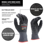 12 Pack Safety Performance Series Construction Mechanics Wrinkle Latex Work Gloves