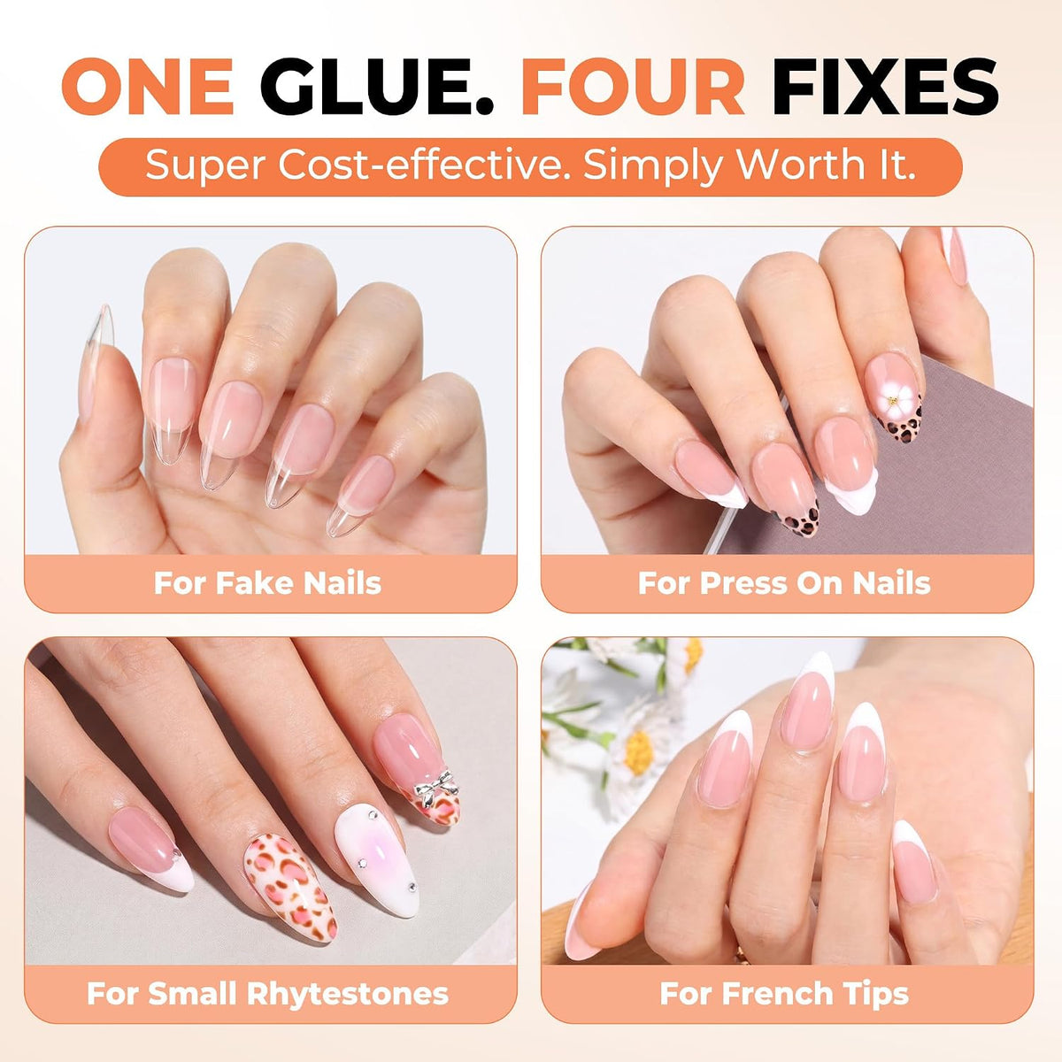 Nail Glue for Press Ons & Nail Tips 3 Pack 5g Super Strong No U V