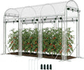 Walk-in Tunnel Greenhouse 10' x 3' x 6.5' 8 Roll-Up Doors Clear | Galvanized Steel Frame, Hoop House, Plant Hot House