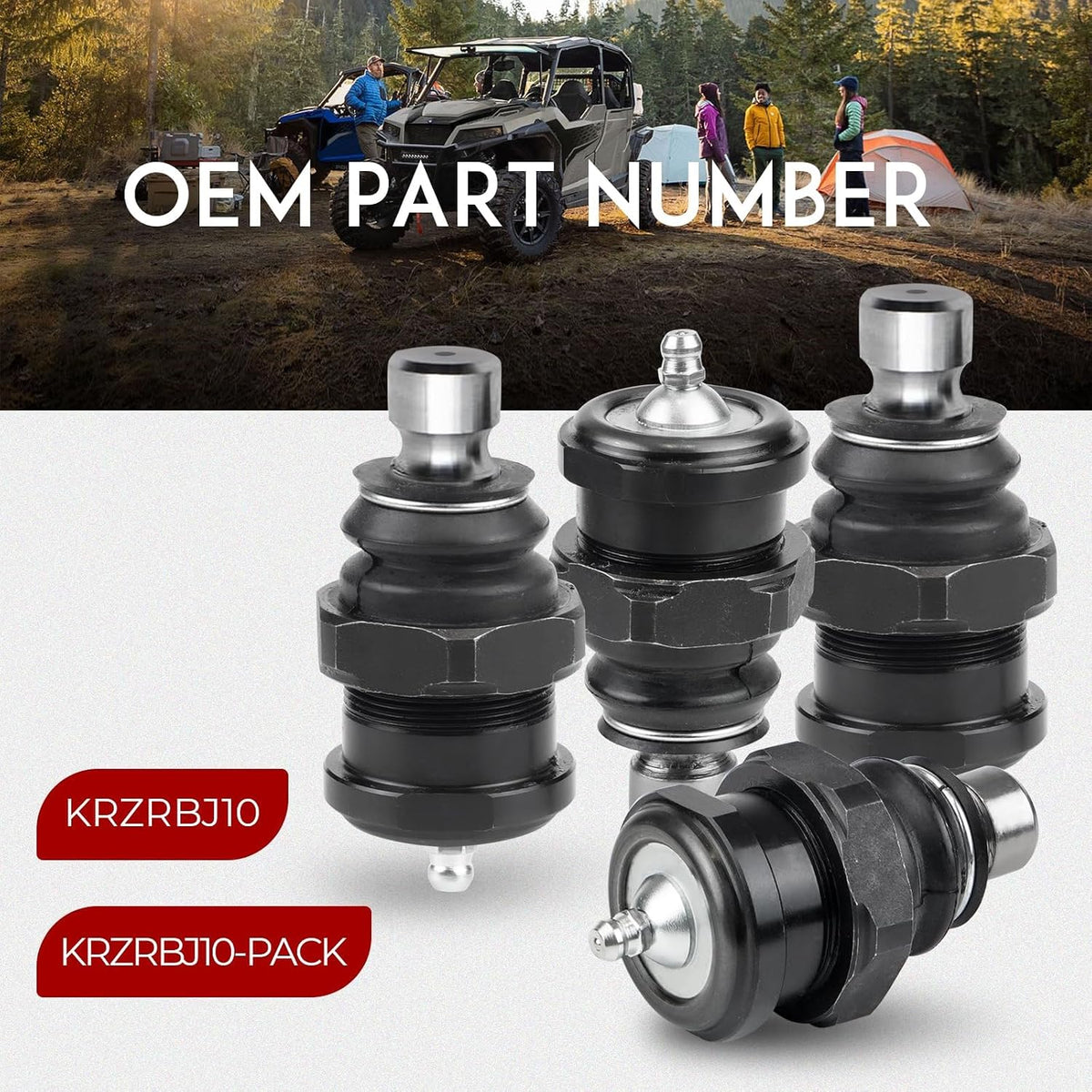 4PCS Pack Ball Joints Compatible with Polaris RZR XP 1000 2014-2024 RZR XP Turbo 2016-2024 Replace KRZRBJ10