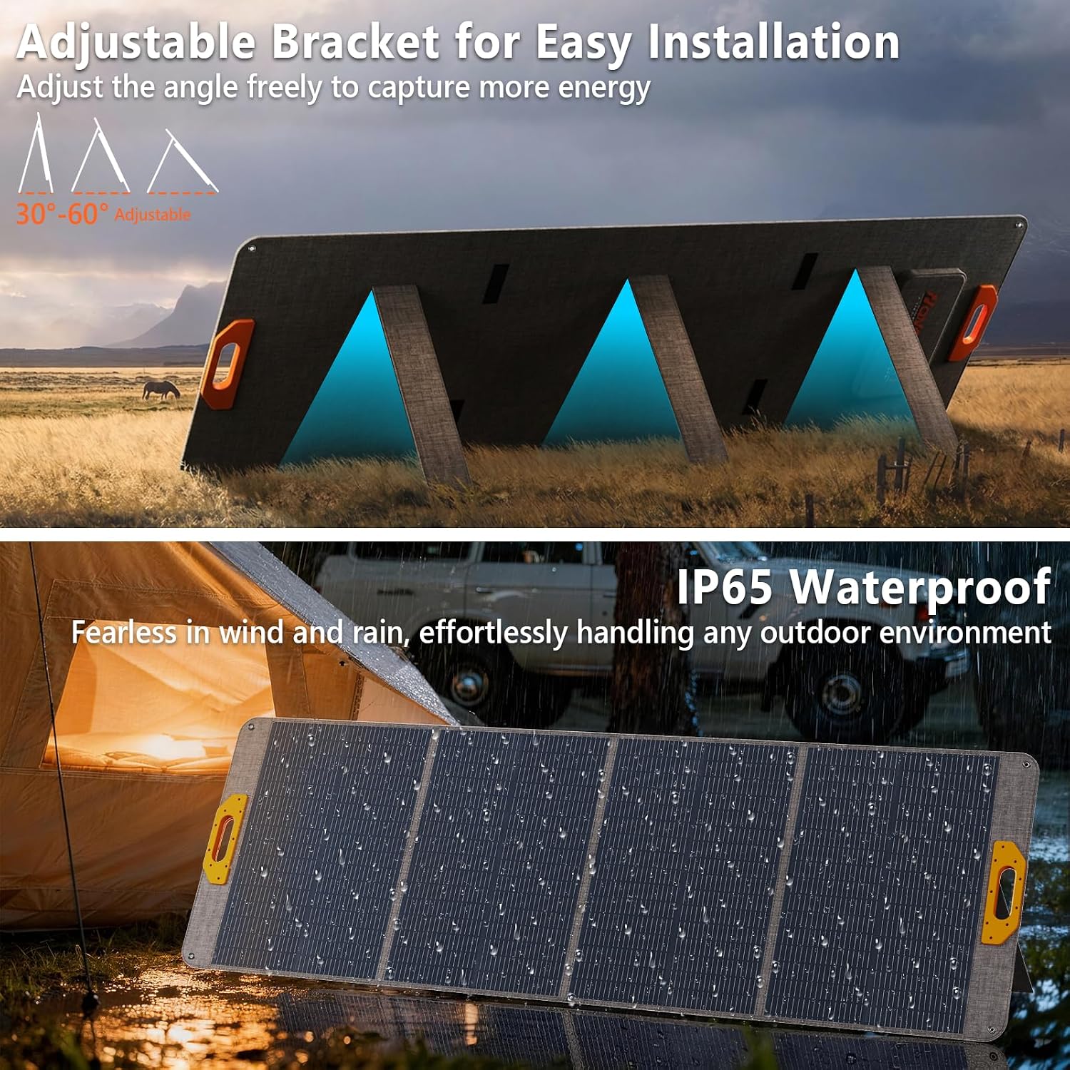 200W Portable Solar Panel, 25% High Efficiency Foldable Solar Panel Charger for Power Station, for Power Station