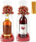 Wine Bottle Gift Bags 8x16 Inch, 50 Pack Clear Cellophane Bags