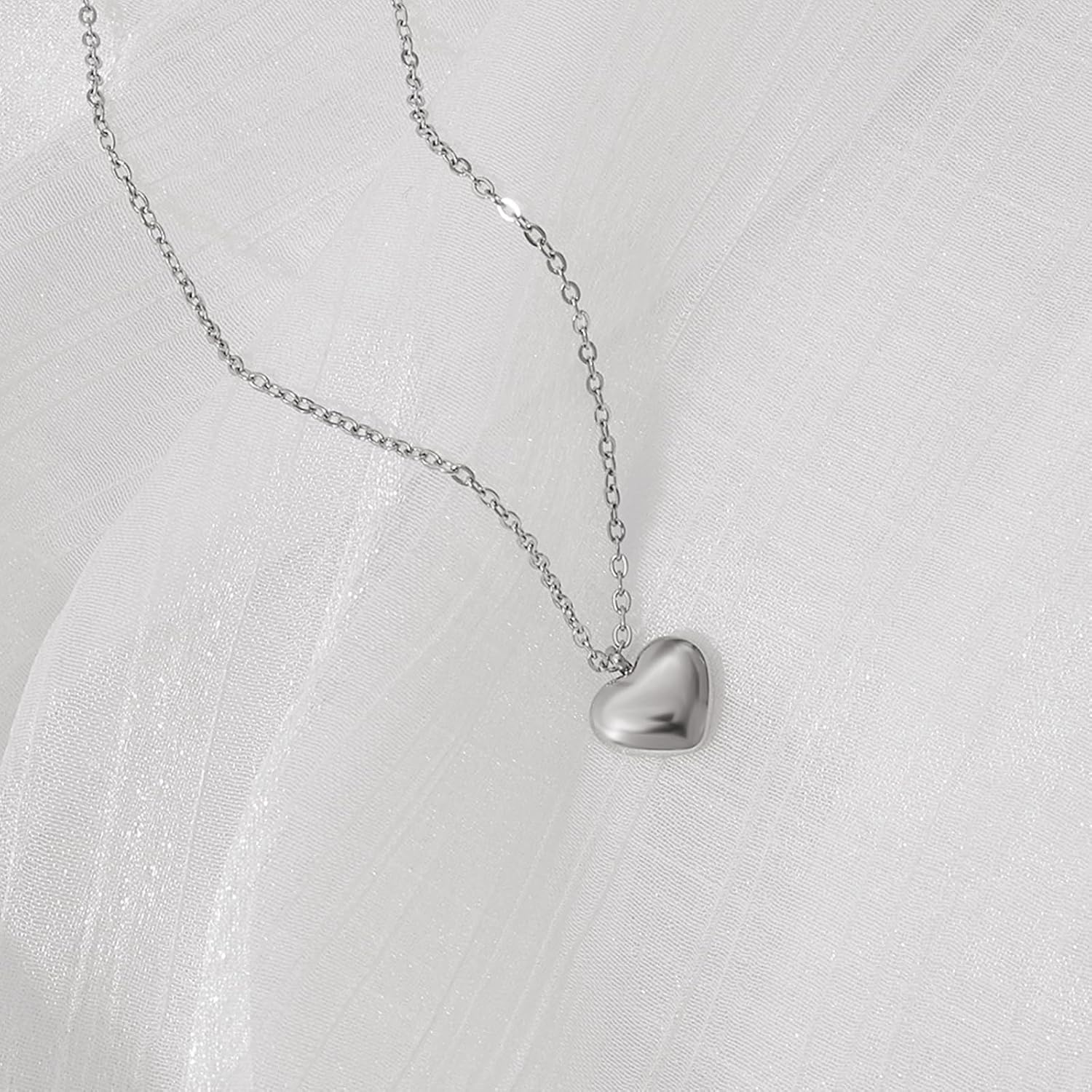 Cremation Jewelry Tiny Heart Urn Necklaces for Ashes for Women Men Stainless Steel Small Urn Locket for Human Ashes