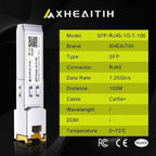 4 Pack 1.25G RJ45 100M SFP Transceiver 1000Base-T Module with CATe/6/6a/7