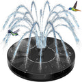 Glass Solar Bird Bath Fountain Pump, 8 Nozzles & 4 Rods, Black