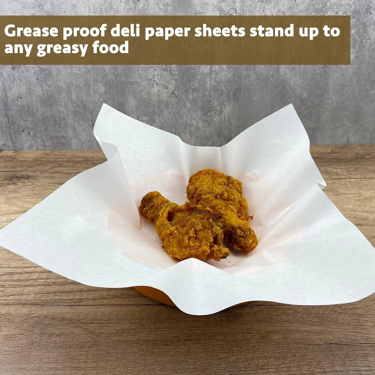 Deli Paper Sheets 12" X 12" 100PK, Grease Proof Sandwich Wrapping Paper (White)