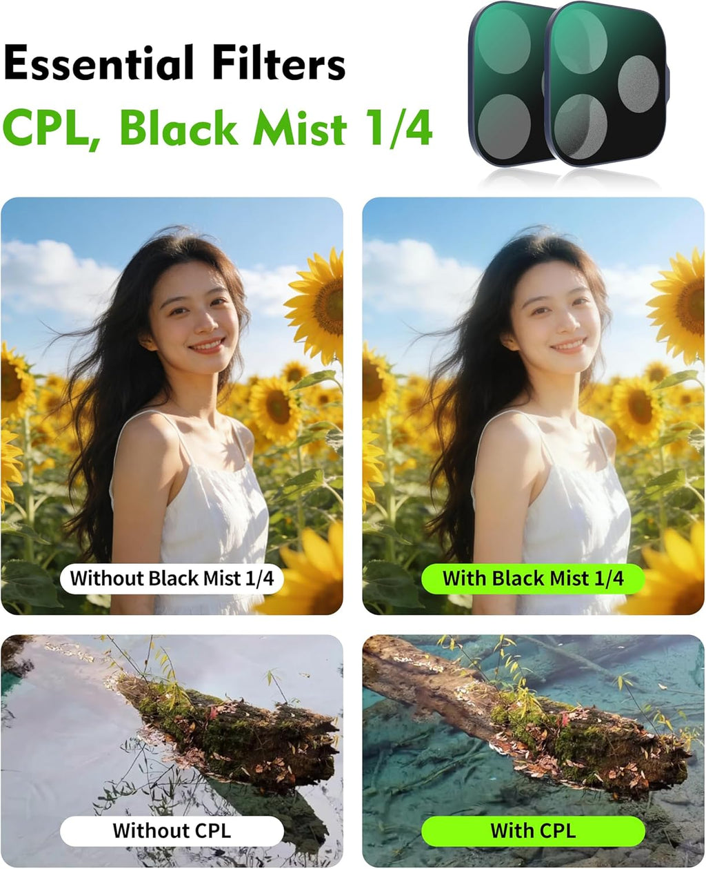 Magnetic UV Filter for iPhone 17 Pro, Snap-On Smartphone Camera Lens Filter with Adhesive Metal Base Mount, HD